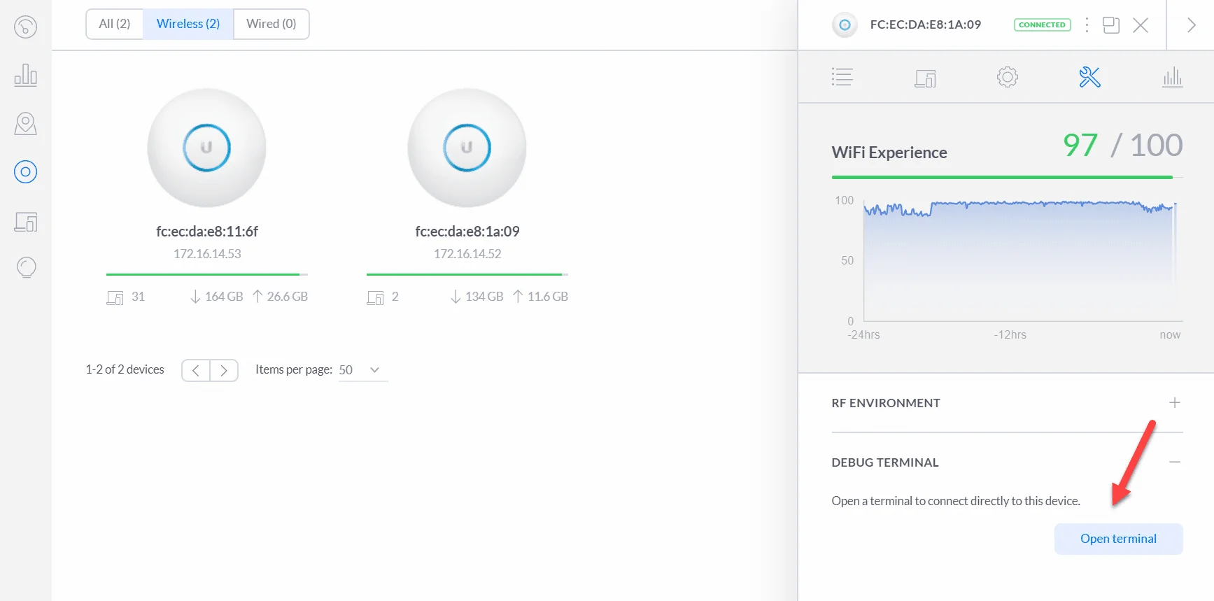console de supervision de votre installation WIFI